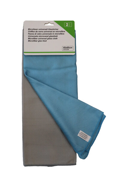Super Sauber Mikrofaser Glastücher und Fenstertücher 45 x 65 cm, wiederverwendbar 2 Stück farblich sortiert