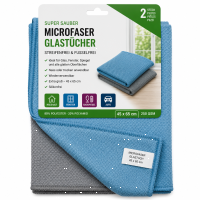 Microfasertücher Glastücher 2er Set 45 x 65 cm,...