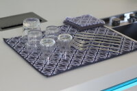 Mikrofaser Abtropfmatte 38 x 50 mm mit 2 Mikrofasertücher 30 x 30 cm Grau