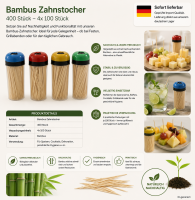 Bambus Zahnstocher 400 Stück