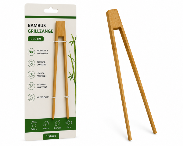 Bambus Grillzange (L 30 cm)