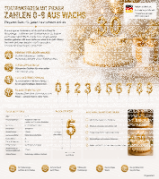 Tortenkerze Zahl "3" Gold mit Picker –...