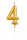 Tortenkerze Zahl "4" Gold mit Picker – Zahlenkerze