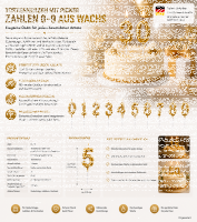 Tortenkerze Zahl "5" Gold mit Picker –...