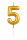 Tortenkerze Zahl "5" Gold mit Picker – Zahlenkerze