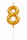 Tortenkerze Zahl "8" Gold mit Picker – Zahlenkerze