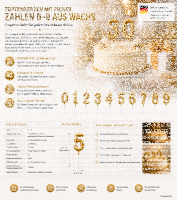 Tortenkerze Zahl "9" Gold mit Picker –...