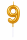 Tortenkerze Zahl "9" Gold mit Picker – Zahlenkerze