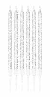 Tortenkerzen Silber mit Halter 11 cm, 6 Stück