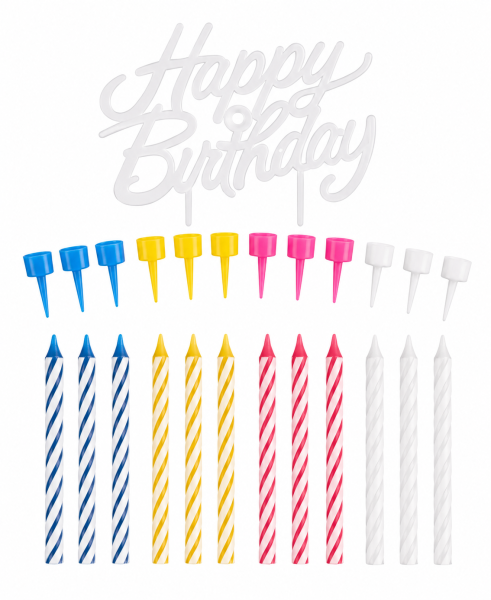 Geburtstagskerzen Set "Happy Birthday", 25teilig