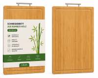 Bambus Schneidebrett 32 x 45 cm mit Aluminium-Griffleiste