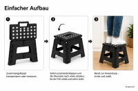 Klapphocker Rosa faltbar mit Anti-Rutsch Beschichtung