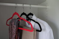 Kleiderbügel Geflockt, Rutschfest, Samtoptik, Krawattenhalter 10er Set