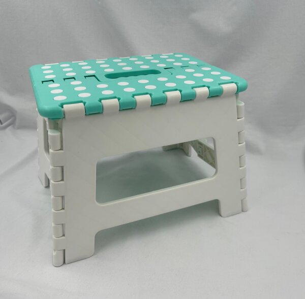 Klapphocker Grün/Weiß faltbar mit Anti-Rutsch Beschichtung