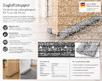 Zugluftstopper Türdichtung 95 cm Grau –...