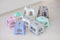 XL Klapphocker, Klapptritt, Tritthocker Grau Faltbar H 40cm bis 150KG