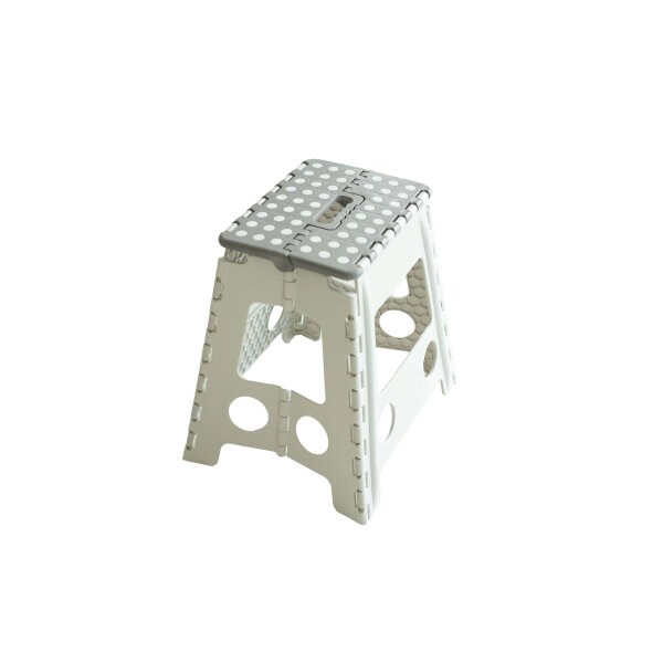 XL Klapphocker, Klapptritt, Tritthocker Grau/Weiß Faltbar H 40cm bis 150KG