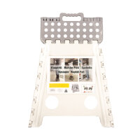 XL Klapphocker, Klapptritt, Tritthocker Grau/Weiß Faltbar H 40cm bis 150KG