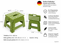 Klapphocker, Tritthocker Grün Faltbar H 22cm bis...
