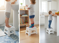Klapphocker, Tritthocker Weiß Faltbar H 22cm bis...