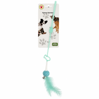 Katzen-Spielstange mit Feder & Glocke 42 cm –...