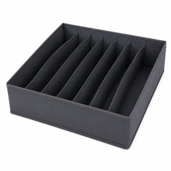 Schubladen Organizer 31 x 31 x 10 cm – Faltbare Aufbewahrungsbox mit 7 Fächern aus Non Woven