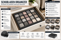 Schubladen Organizer 31 x 31 x 10 cm – Faltbare Aufbewahrungsbox mit 20 Fächern aus Non Woven