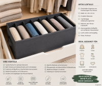 Schubladen Organizer 42 x 30 x 22 cm – Aufbewahrungsbox aus Non Woven mit 7 Fächern und Tragegriffen