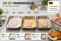 Panierschalen Edelstahl 3er Set 22 x 14,5 cm rostfrei...