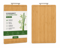 Bambus Schneidebrett 30 x 40 cm mit Aluminium-Griffleiste